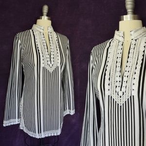 Tory Burch Newell Stripe Beaded Tunic